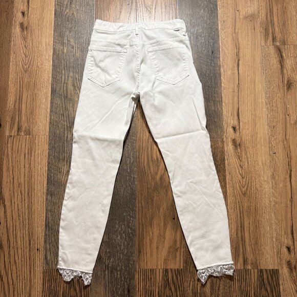 Mother High Waisted Looker Dagger Ankle Fray Glass Slipper Jeans Women's Size 28 - Picture 6 of 8